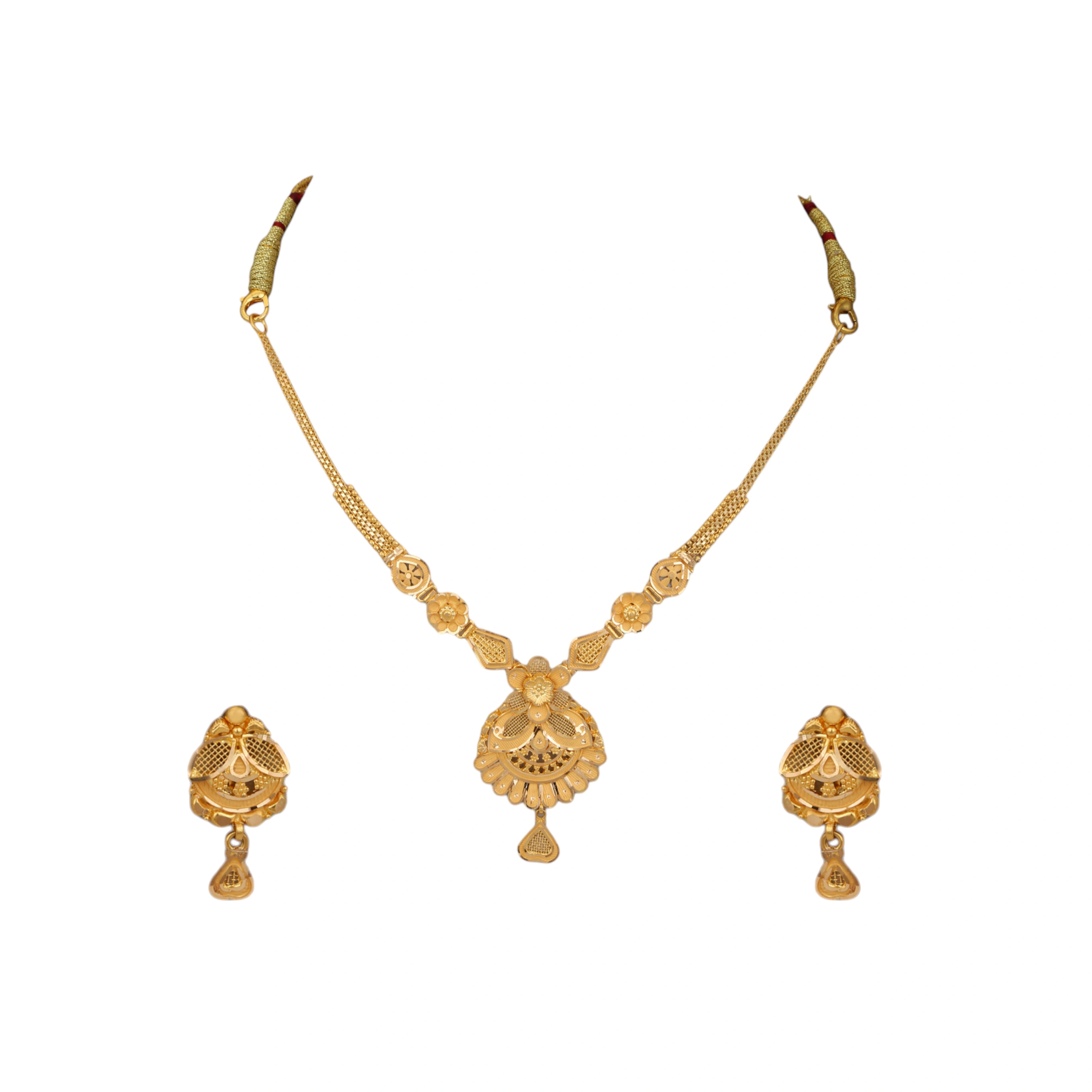 The GSS029200613 Gold Short Necklace Set